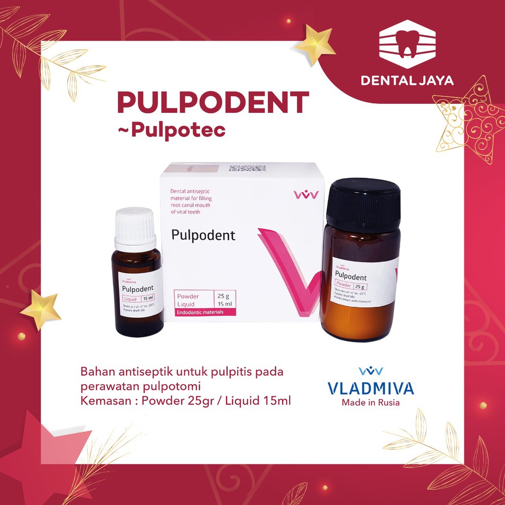 Jual Dental Jaya Pulpodent Vladmiva Antiseptik Untuk Pulpitis Pada Perawatan Pulpotomi Shopee