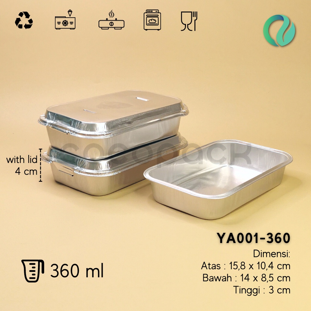 Jual YA001360 Aluminium Foil Lunch Box Tray SILVER With Foil Lid 10 Set Shopee Indonesia