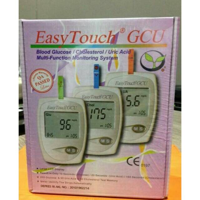 Jual Easy Touch Easytouch Gcu Alat Deteksi Cek Gula Darah Kolestrol Dan Asam Urat Diabetes