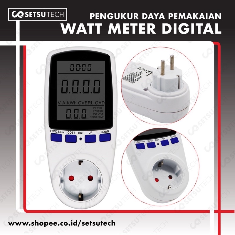 Jual Pengukur Listrik Kwh Watt Meter Digital Volt Ampere Ukur Daya