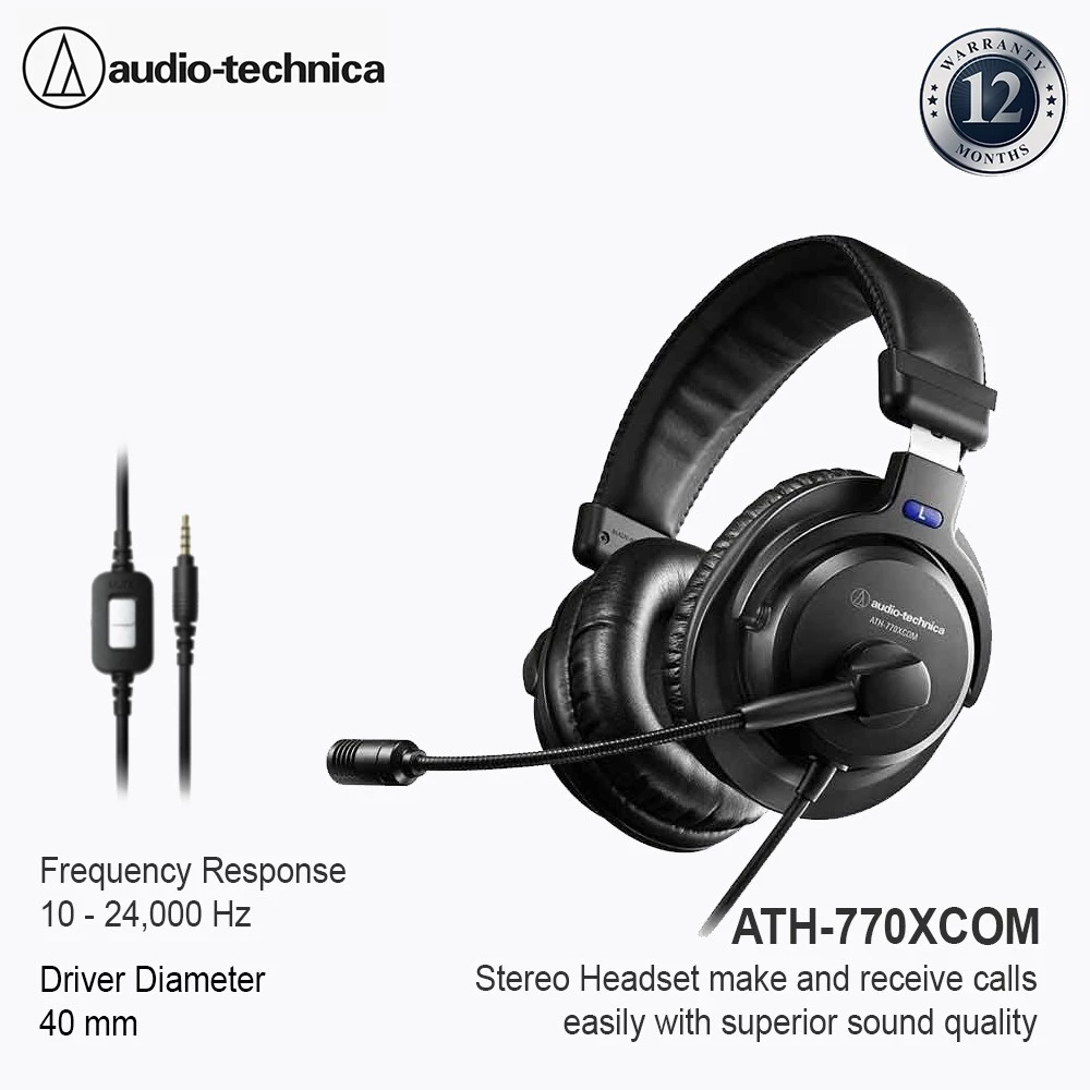 Audio-Technica ATH-770XCOM Stereo Headset - Hitam
