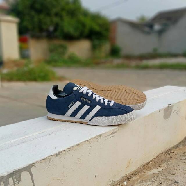 Jual Original Unisex ADIDAS SAMBA SUPER NAVY WHITE Shopee Indonesia