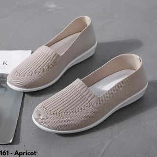 SEPATU SNEAKERS TANPA TALI WANITA IMPORT UNIK NYAMAN PRAKTIS COMFY RUBBER SOLE SPORT 161