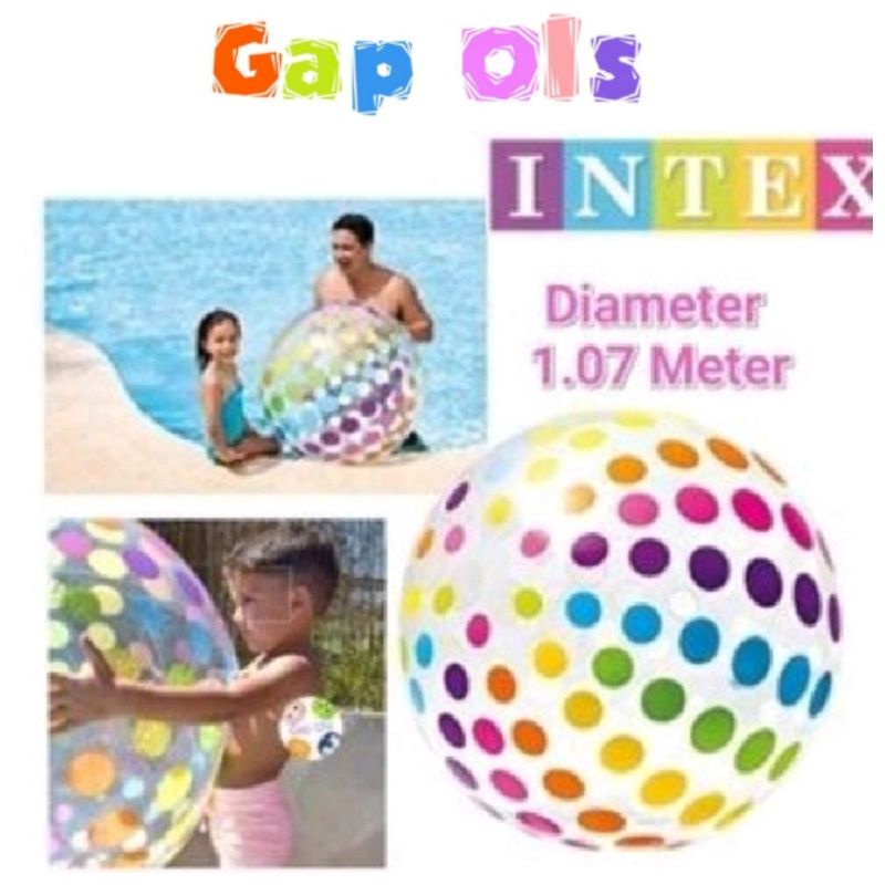 Jual Intex Bola Pantai Jumbo Glossy Colorful Giant Beach Ball Intex ...