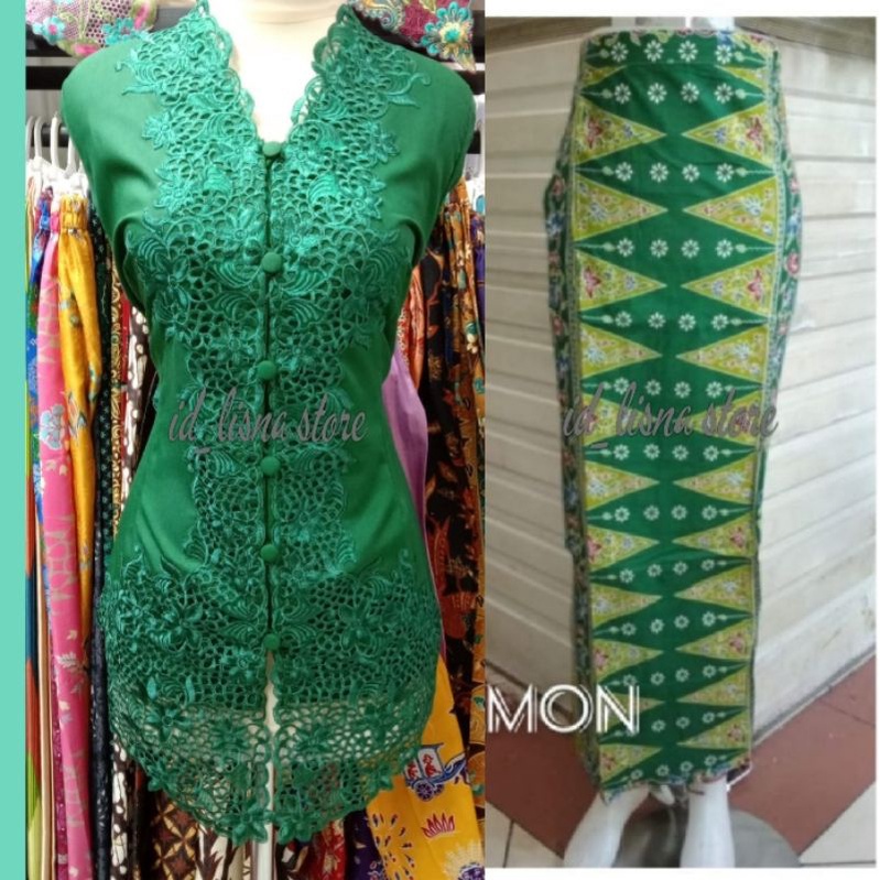 Jual Kebaya Encim Bordir Krancang Snada Kebaya Encim Dan Rok Tumpal