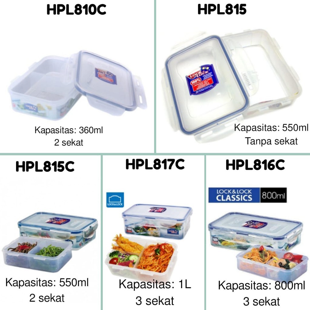 Jual Lock & Lock Lock&Lock Kotak Makan Food Container HPL817C / HPL815 ...