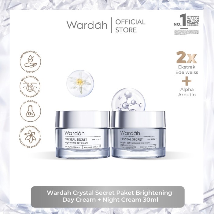 Jual Wardah Crystal Secret Paket Brightening Day Cream Night Cream