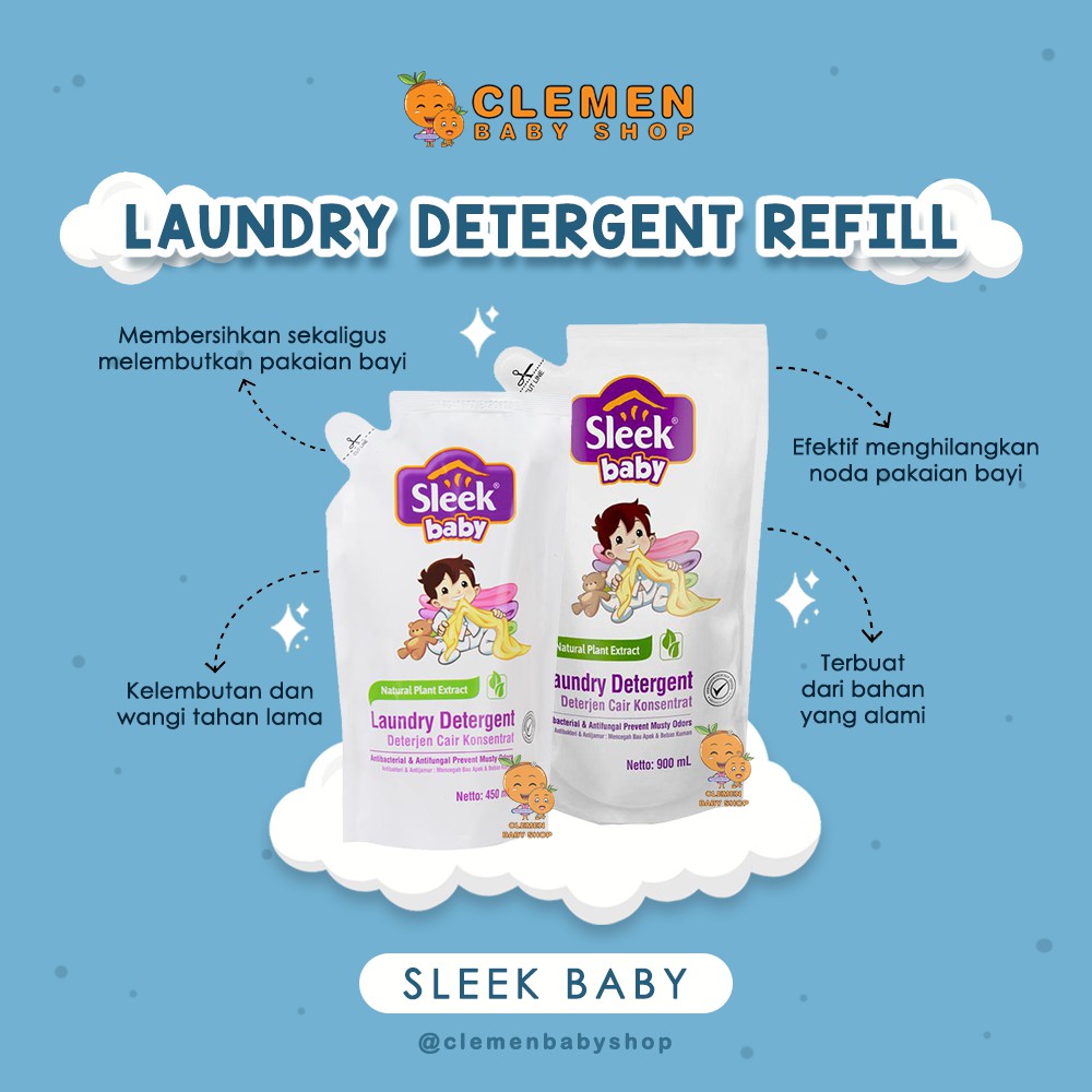 Jual Sleek Baby Laundry Detergent REFILL (Sabun Cuci Baju) | Shopee ...