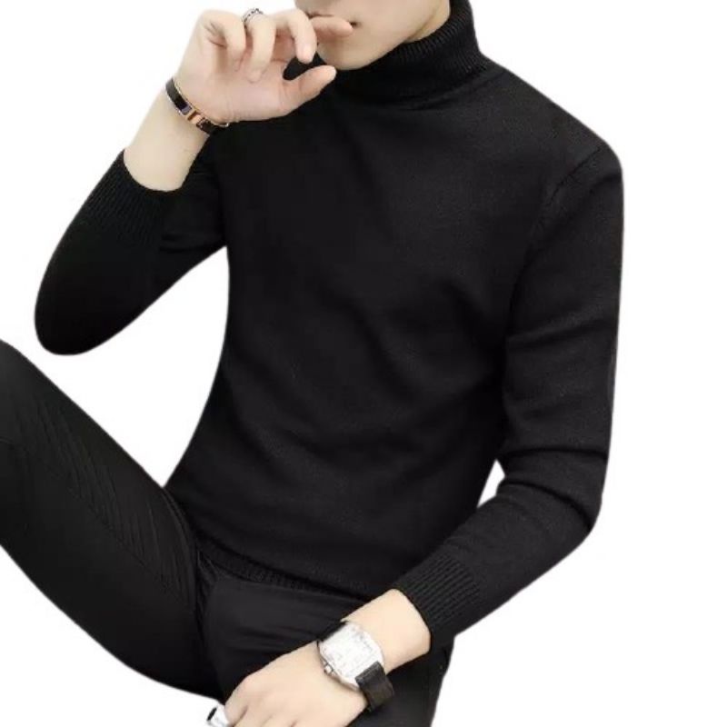 Jual Kaos Turtleneck Pria Lengan Panjang Kaos Polos Lengan Pendek Leher