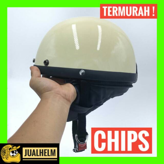 Jual Helm Chips Krem Glossy Helm Vintage Helm Chip Helm Classic