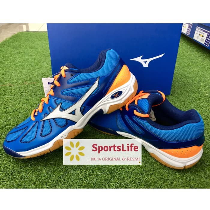 SEPATU BADMINTON MIZUNO WAVE SMASH ORIGINAL BIRU