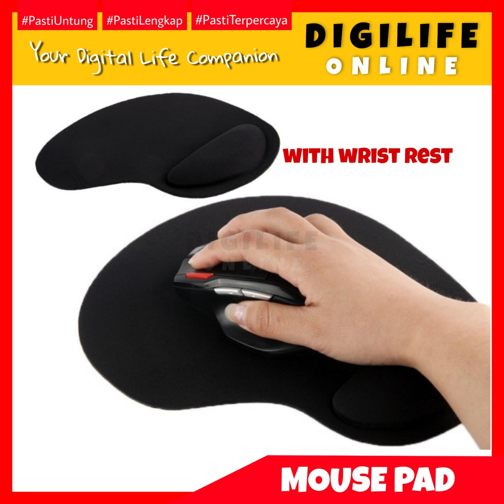 Jual Mouse Pad Hitam Polos Wrist Rest - Alas Tatakan Mouse Komputer ...