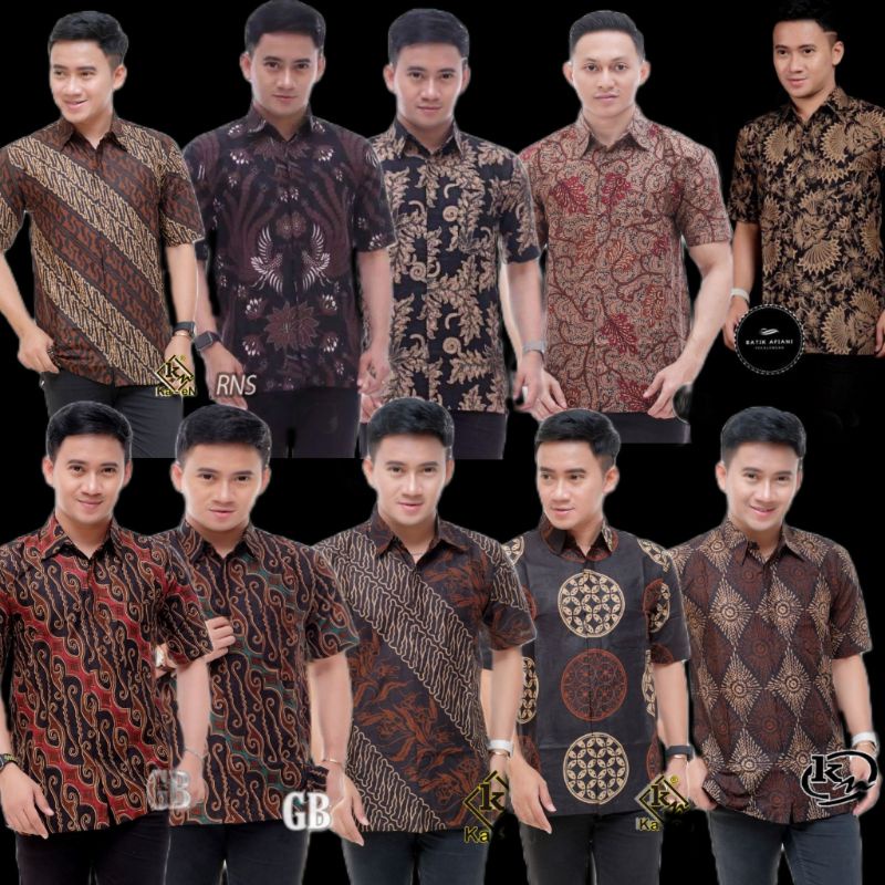 Jual Baju Batik Pria Lengan Pendek Motif Lawasan Terlaris Kemeja Batik