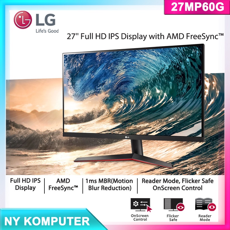 Jual Monitor LG 27MP60G 27" IPS FHD FreeSync 1ms HDMI DP | 27MP60G ...