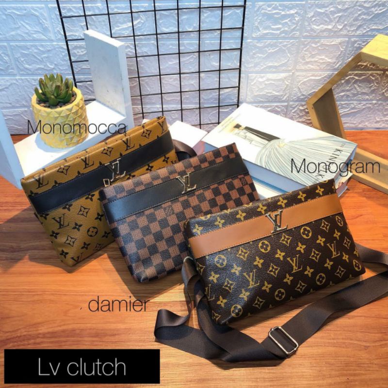 Jual Clutch Lv louis Vuitton Clutch - Handbag Pria Kulit Sapi Asli Kasual  61693 clutch pria / Tas tangan