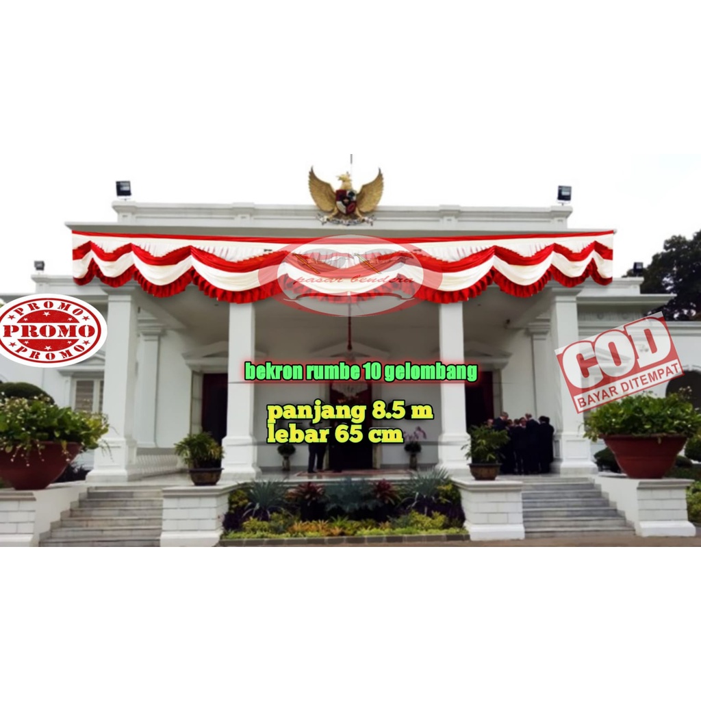 Jual BACKGROUND RUMBE PANGGUNG MERAH PUTIH 10 GELOMBANG | Shopee Indonesia