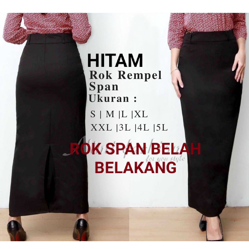Jual ROK SPAN HITAM/ROK SPAN COKLAT PRAMUKA/ROK SPAN BELAH BELAKANG/ROK ...