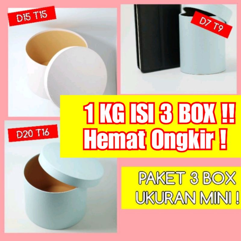 Jual PAKET 3 BOX MINI CUMA 1 KG ( D7 - D15 -D20)/ box bunga/ flower box ...