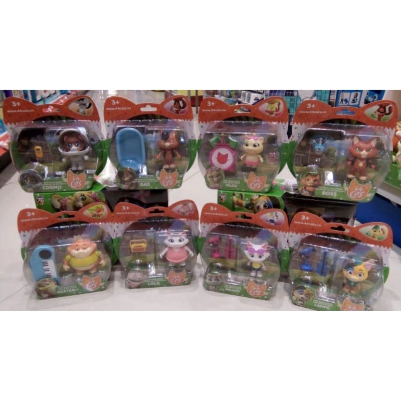 Smoby-44 Cats 44 Gatti Set 4 Personaggi Collezionabili Buffycats 8 cm, 3 Anni, Multicolore, 7600180138