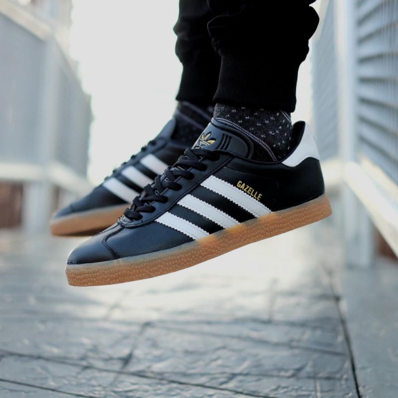 adidas gazelle silver green womens ADIDAS Gazelle Indoor Satin Black Leather