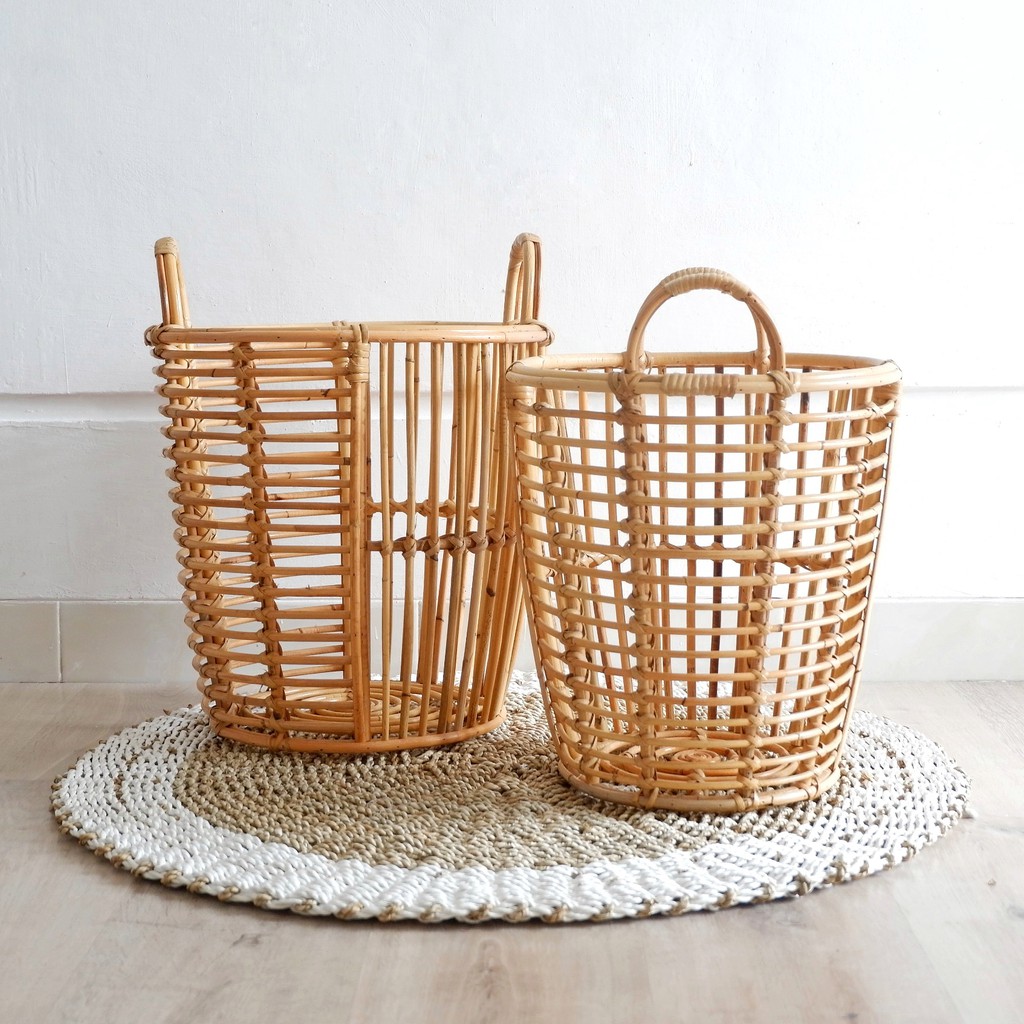 Jual Rattan Basket 2in1 isi 2 pcs (Keranjang Rotan/Pot Rotan/Keranjang ...