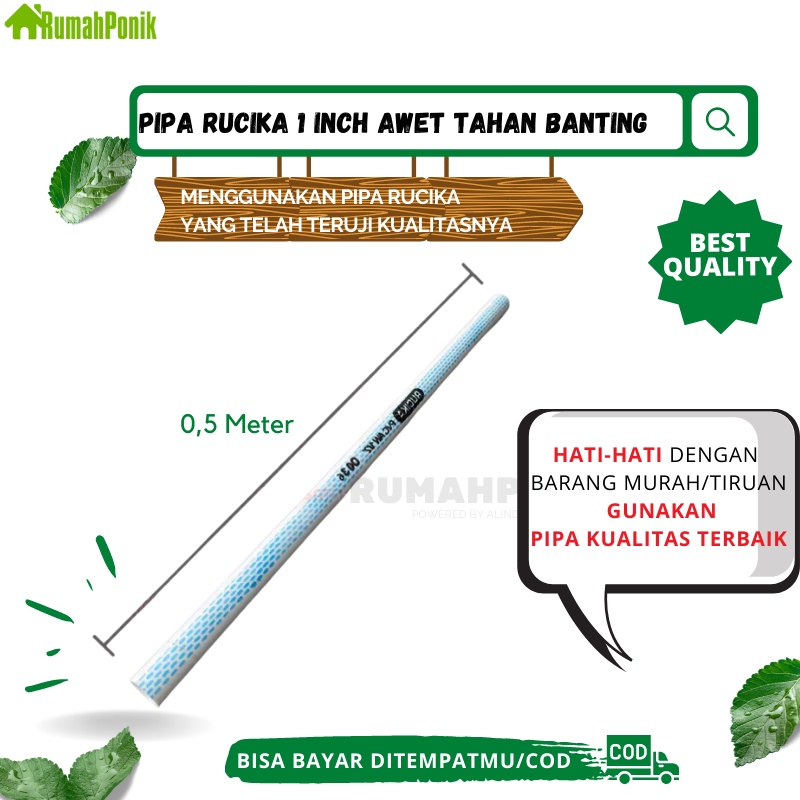 Jual Paralon Pipa PVC 1 Inchi Rucika AW Pipa Potongan 1/2 Meter ...