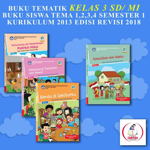 Jual Buku Kelas 3 SD Tema 1 2 3 4 Semester 1 - Modul Tematik - Buku ...