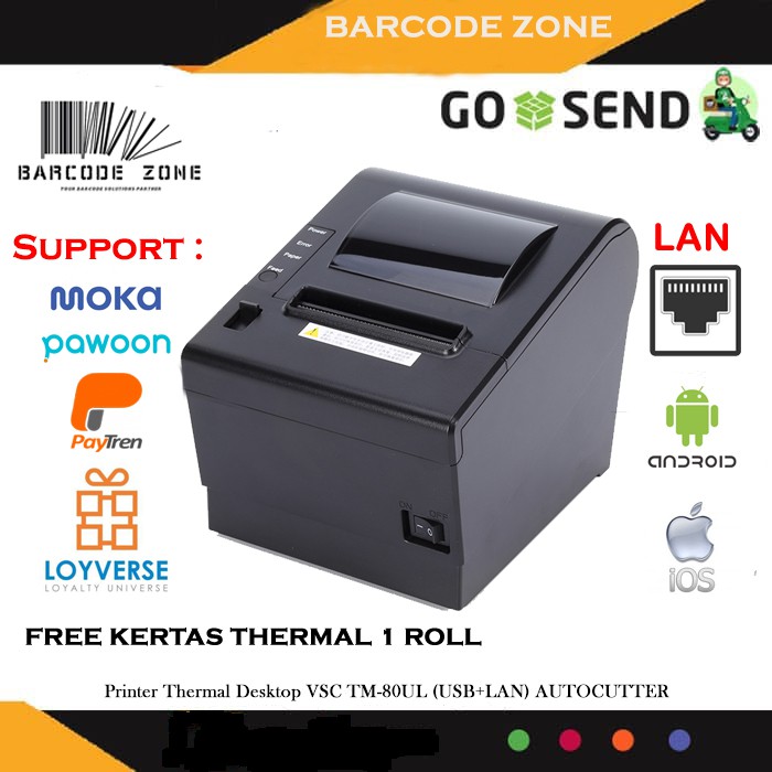 Jual Printer Kasir Thermal 80mm Vsc Tm 80ul Usblan Support Jaringan Setara Tm T82 Shopee 5610