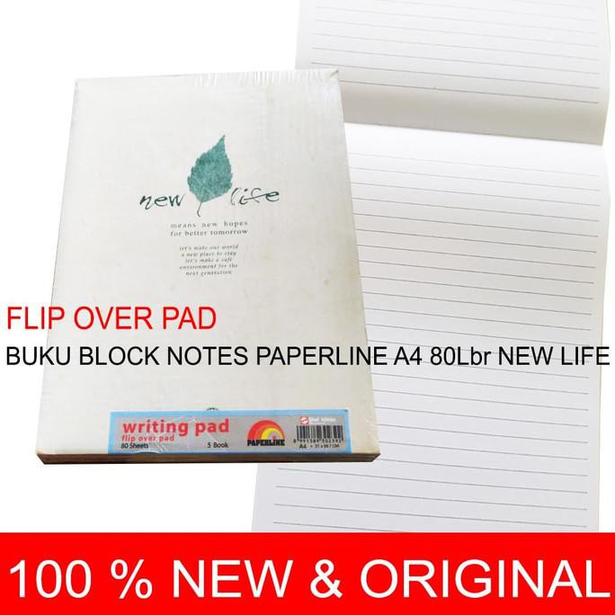 Jual Monggo] Buku Block Notes / Writing Pad Paperline A4 80Lbr New Life ...