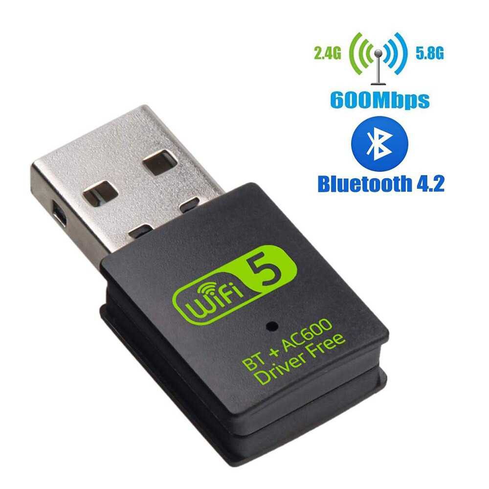 Jual Usb Wifi Bluetooth Adapter 600mbps Dual Band Wireless External Receiver Mini Wifi Dongle Pc 