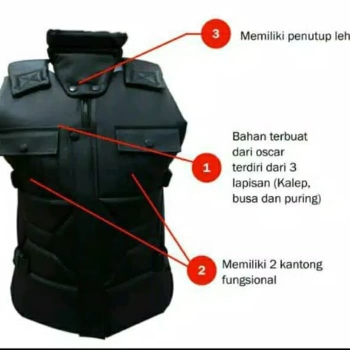 Jual Rompi Motor model SAKATSU HITAM Pelindung Dada Rompi Anti Air ...