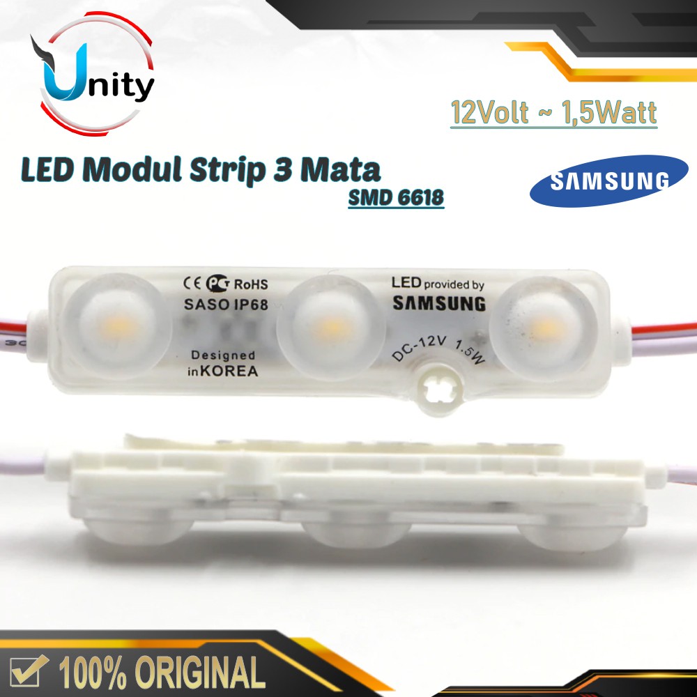 Jual Lampu LED Modul Strip SMD 6618 3Mata 12V 1 5W LED 12Volt 1 5Watt