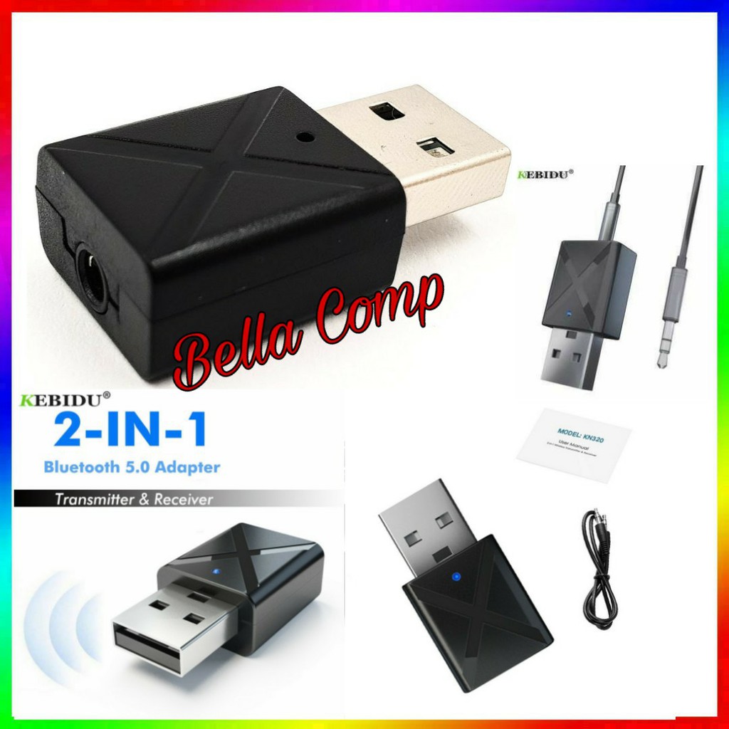 Kebidu USB Dongle HiFi Audio Transmitter & Receiver Bluetooth 5.0 - KN320 -  Black 