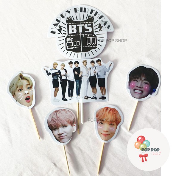 Jual Cake Topper BTS HAPPY BIRTHDAY Set / Hiasan Kue Ultah / Topper ...