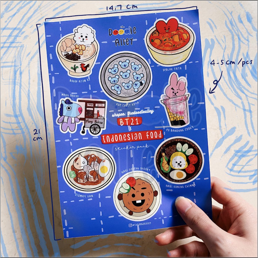 Jual BT 21 x INDO FOOD STICKER FANMADE | Shopee Indonesia