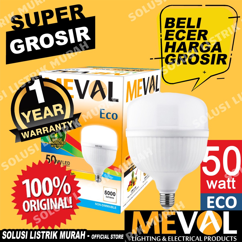 Jual MEVAL Eco Lampu LED Kapsul 50W Putih | Shopee Indonesia