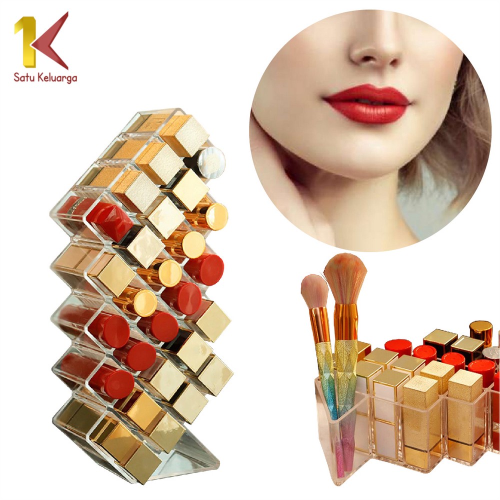 Jual Satu Keluarga Rak Tempat Lipstik K7 Kotak Lipstik Acrylic 28 Slot ...