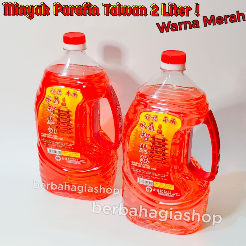 Jual Minyak Sembahyang Taiwan Parafin Isi Liter Warna Merah Minyak Sumbu Lilin Apung Pelita