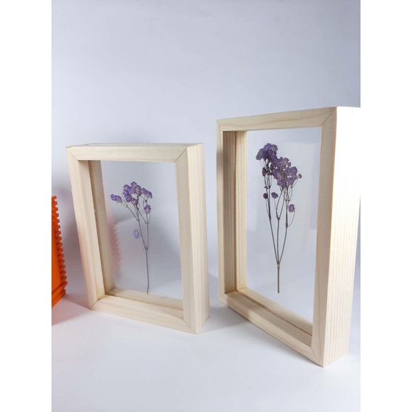 Jual Woodever Store Frame Foto 2 Sisi Double Glass Kayu Natural Custom ...