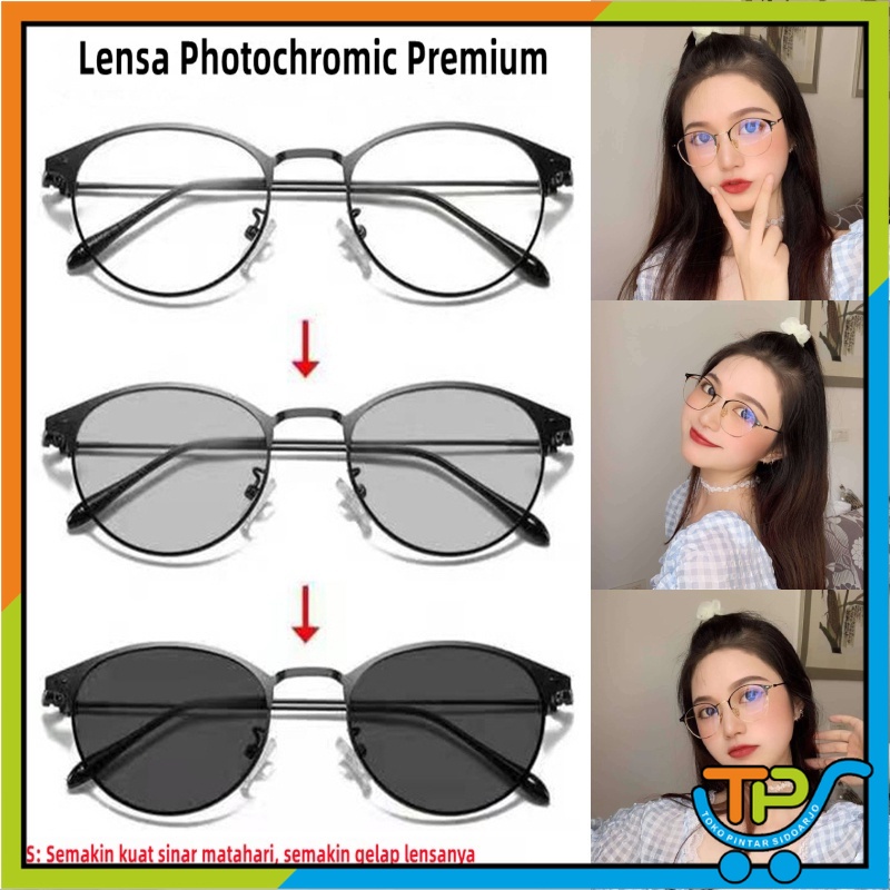 Jual Kacamata Anti Radiasi 3 In 1 Potokromik Photochromic Pria Wanita Photocromic Korea Anti