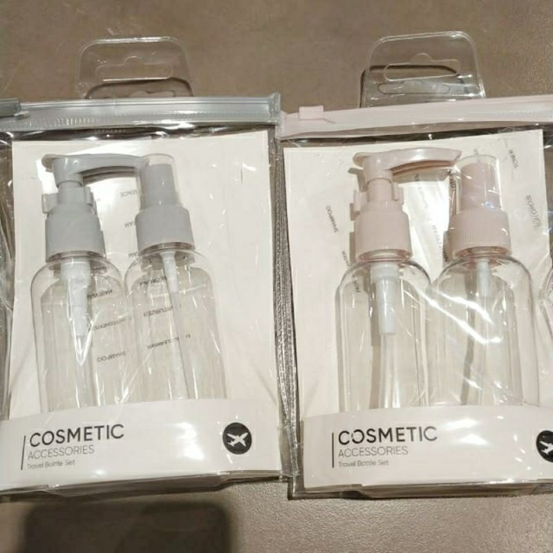 Jual MINISO Travel Bottle Set / botol pump semprot / botol travel