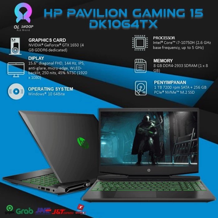 Jual Hp Pavilion Gaming 15 Dk1064tx I5 10300h 8gb 512gb Rtx2060 6gb 144hz Shopee Indonesia 0997