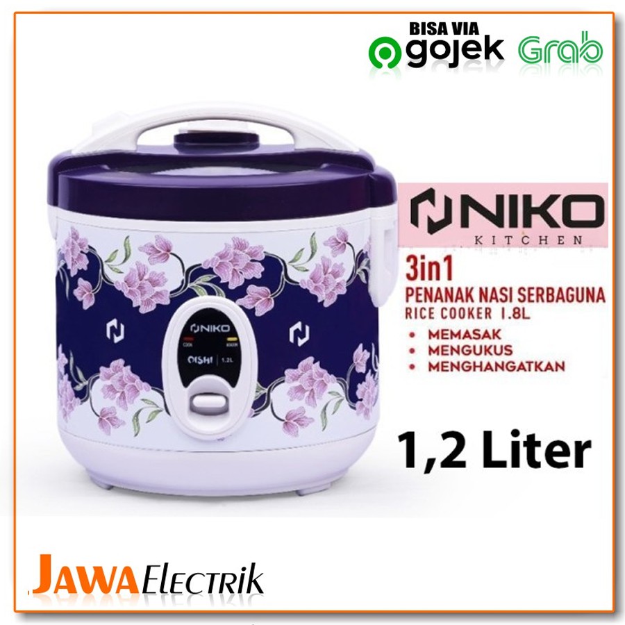 Jual Rice Cooker 1,2 Liter NIKO OISHI BATIK 3IN 1 Memasak Menghangatkan
