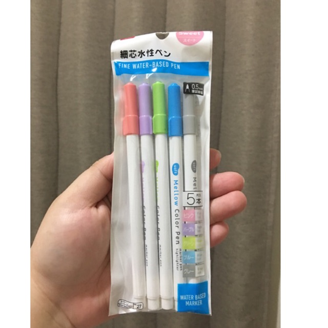 Jual DAISO highlighter / fine water based Pen stabilo pastel bright