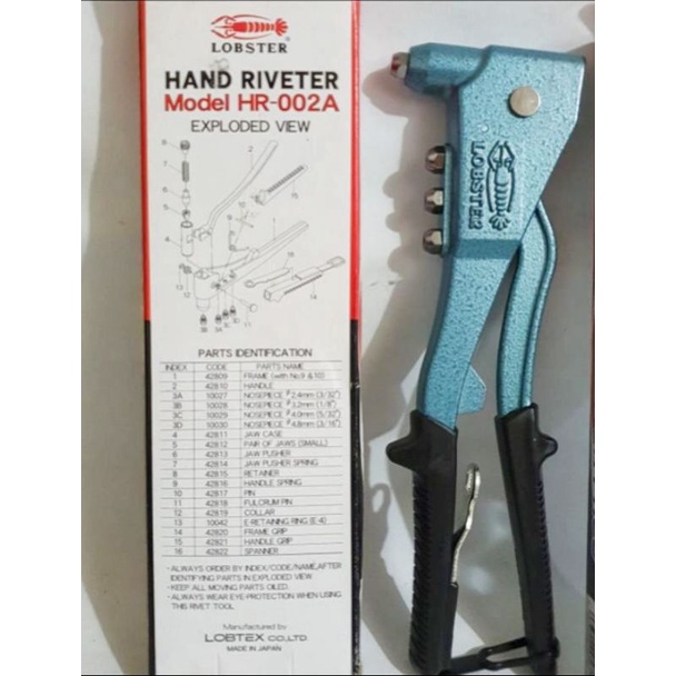 Jual TANG RIVET LOBSTER HR-002A JAPAN ORIGINAL | Shopee Indonesia
