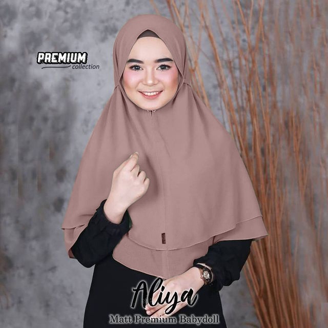 Hijab Khimar 2 Layer  Syari Ukuran m Ceruty Bebydoll