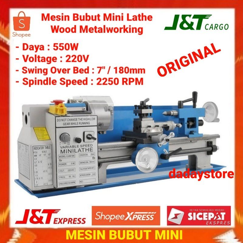 Jual Mesin Bubut Mini Lathe Wood Metalworking W V Cjo A Alat Pertukangan Bubut Perkakas