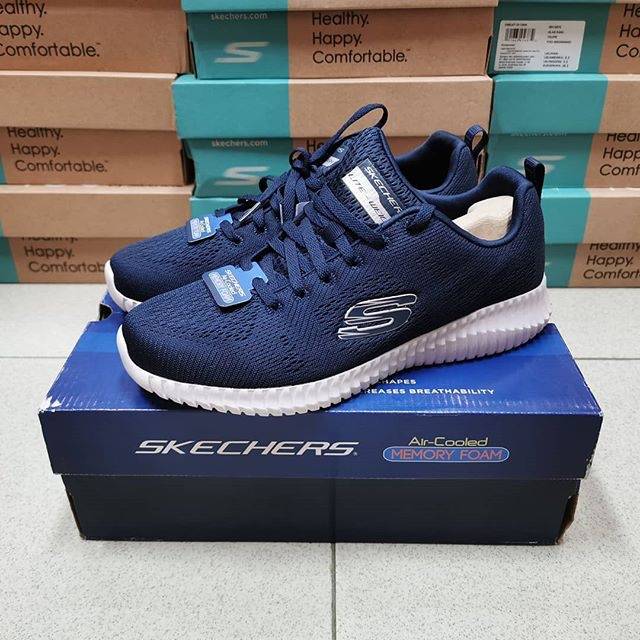 Jual SKECHERS AIRCOOLED MEMORY FOAM NAVY MEN ORIGINAL Shopee