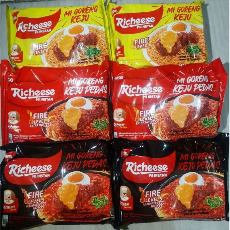 Jual MIE RICHEESE GORENG KEJU LEVEL 0, LEVEL 3 & RAMEN/PEDAS VIRAL ...