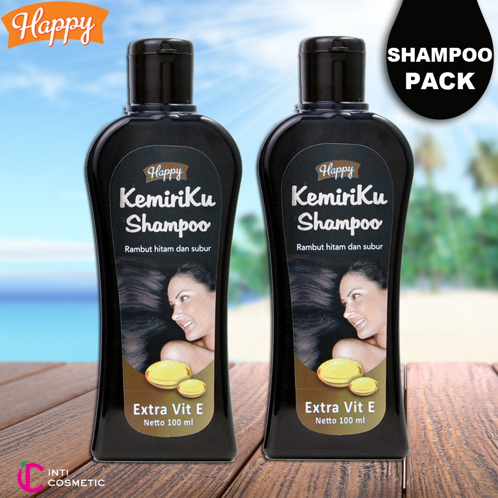 [ORI] Shampoo Penghilang Uban dengan Vitamin E & Kemiri Asli Menghitamkan dan Menyuburkan Rambut - Happy Kemiriku Shampoo